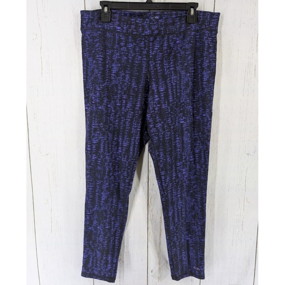 Champion Duodry Size XXL Blue Black Active Womens Gym Running Leggings